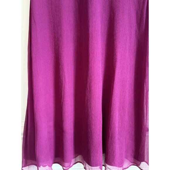 J. Crew Silk Crepe Magenta A-Line Empire Waist Dress Size 16 Y2K Fairy Babydoll - Picture 5 of 11